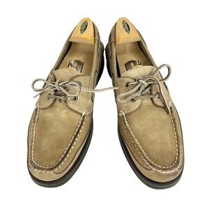 Bass Nubuck Leather Boat Shoes Men's 10 M Light Brown Slip On "Harry" Loafers